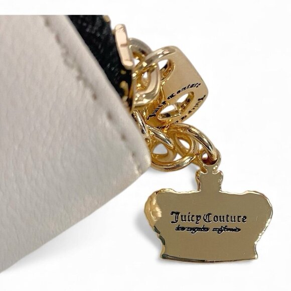 Juicy Couture Kingdom Iridescent Crystal Logo Double Zip  Juicy Couture Kingdom Iridescent Crystal Logo Double Zip Around Medium Wallet